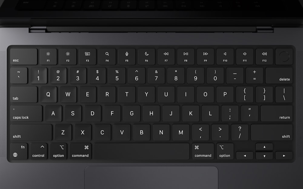 a close up of a black keyboard on a laptop