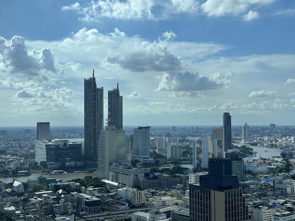 a view of a city from the top of a building