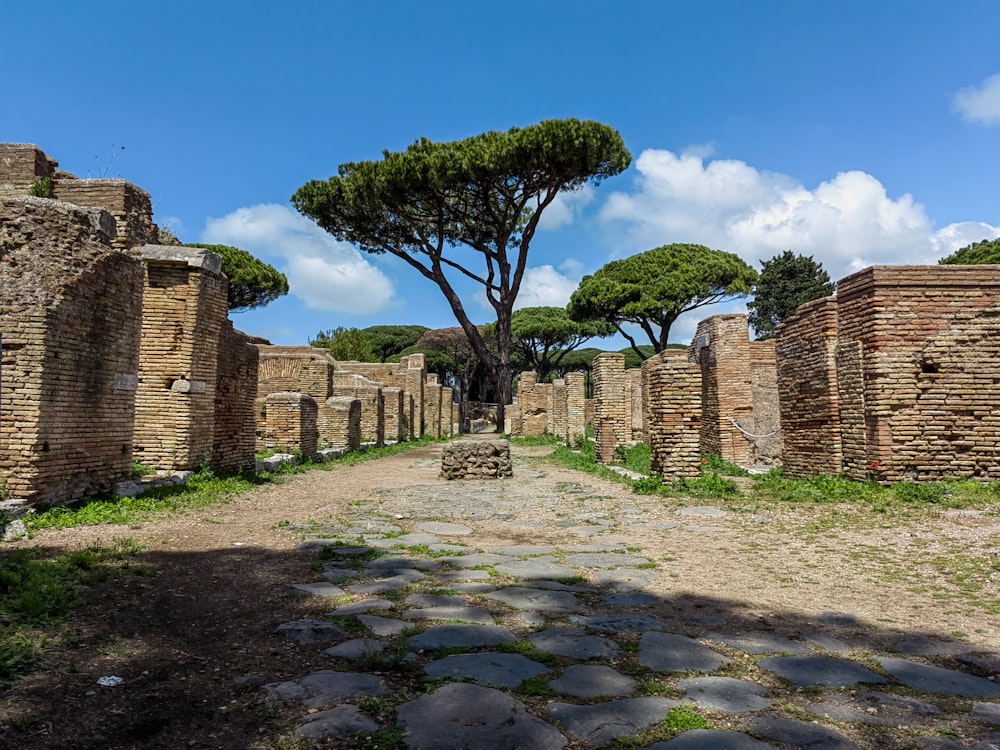 the ruins of the ancient city of pompei