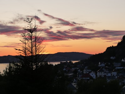 Scenic view of a sunset over the coastline near Samarinda.