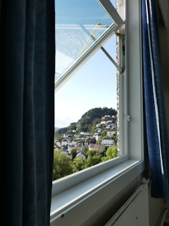 View of Ruffec town from the office window, highlighting the local connection.