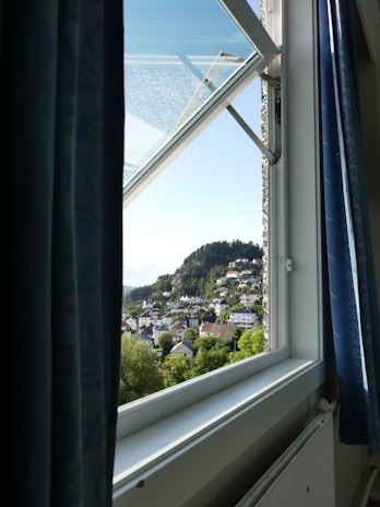 View of Ruffec town from the office window, highlighting the local connection.