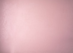 a pink wall with a black and white cat sitting on top of it