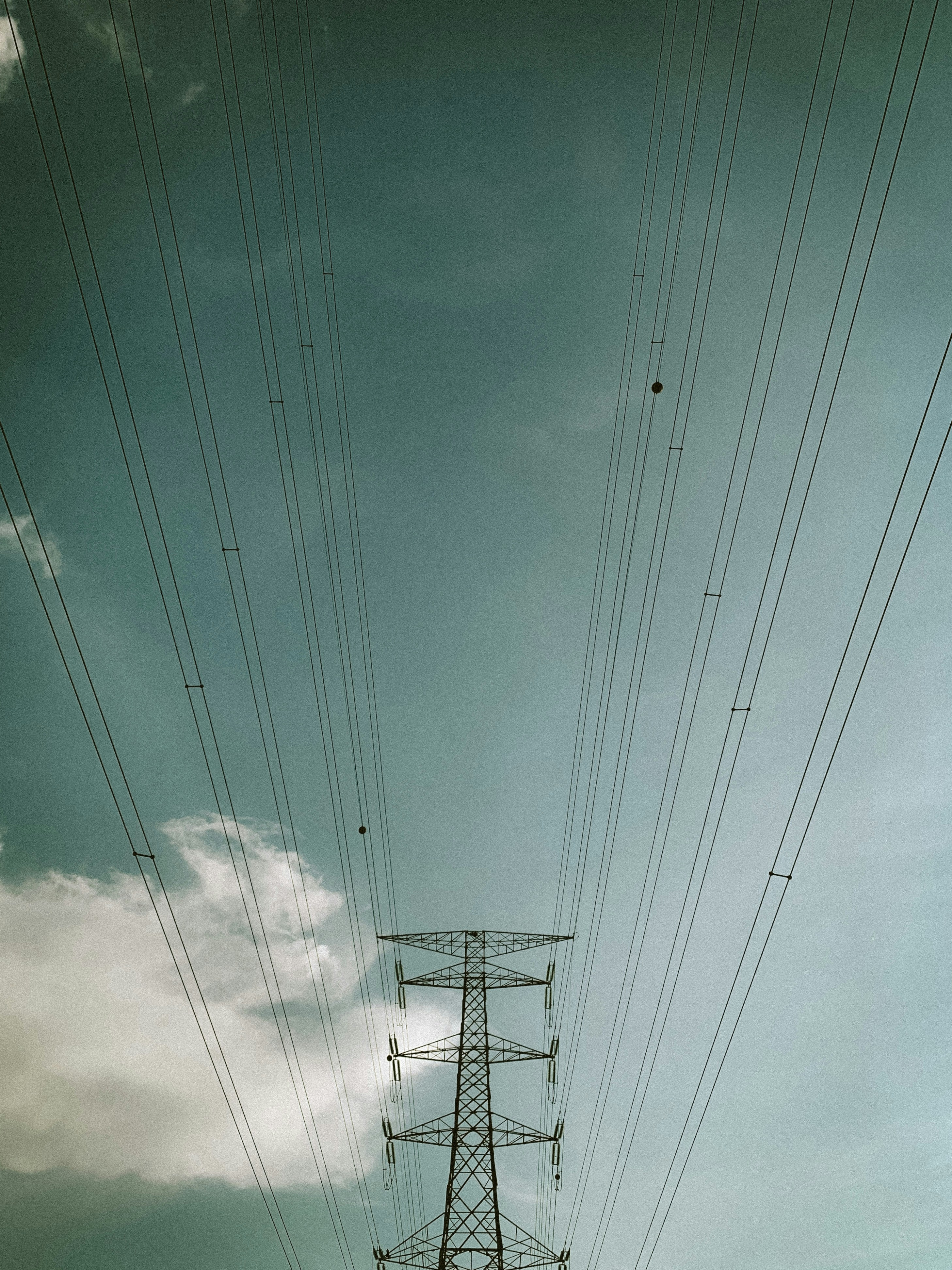 a high voltage power line on a clear day