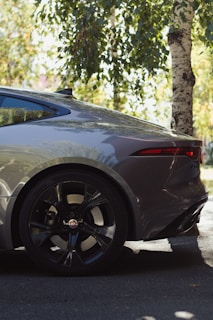 A freshly replaced rear window shining on a parked car under natural light.