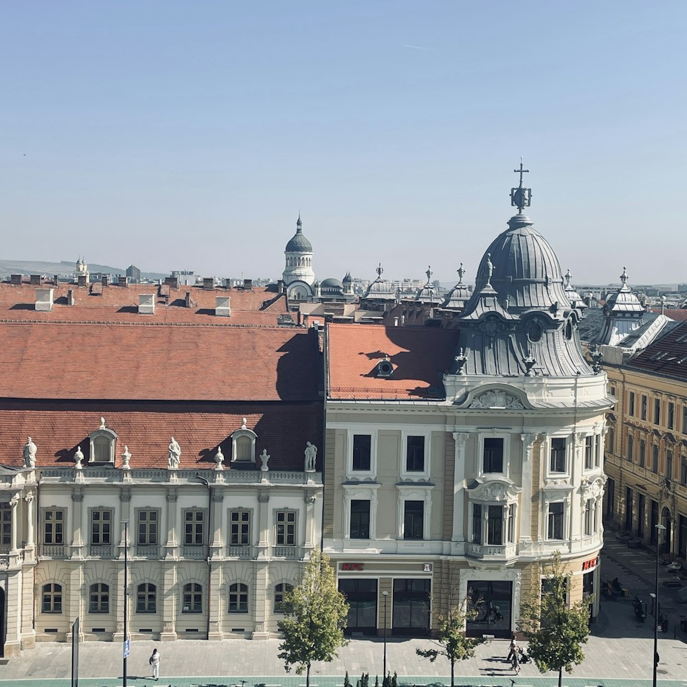 a view of a large building with a clock tower