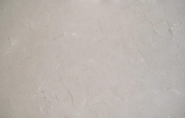Close-up of polished marble slab with natural veining under soft lighting