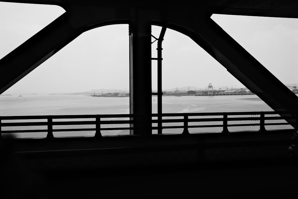 a view of a body of water from a bridge