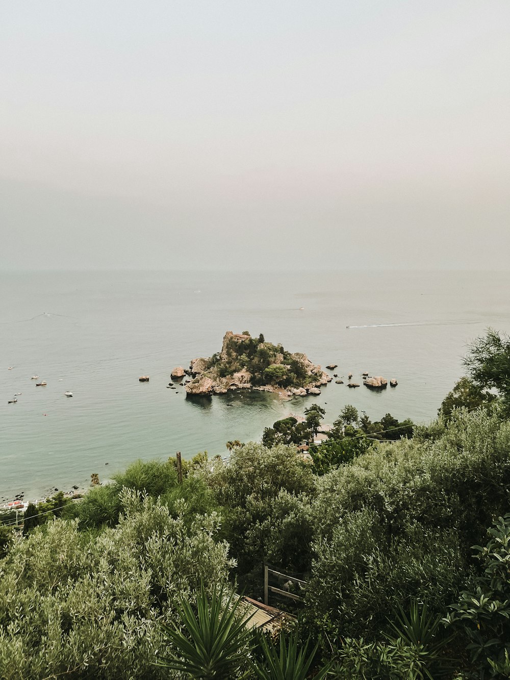 a small island in the middle of a body of water