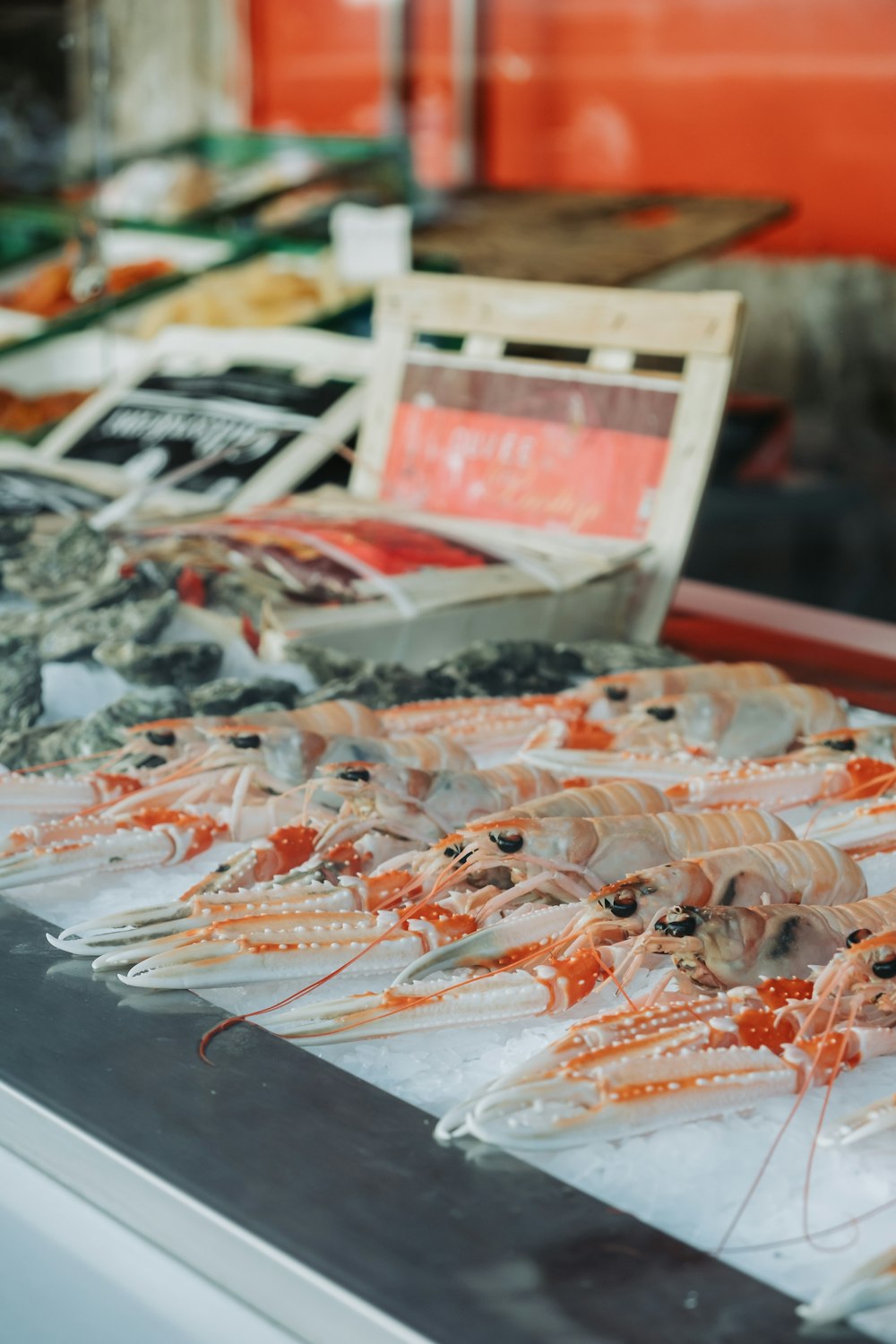 a bunch of shrimp that are on a table