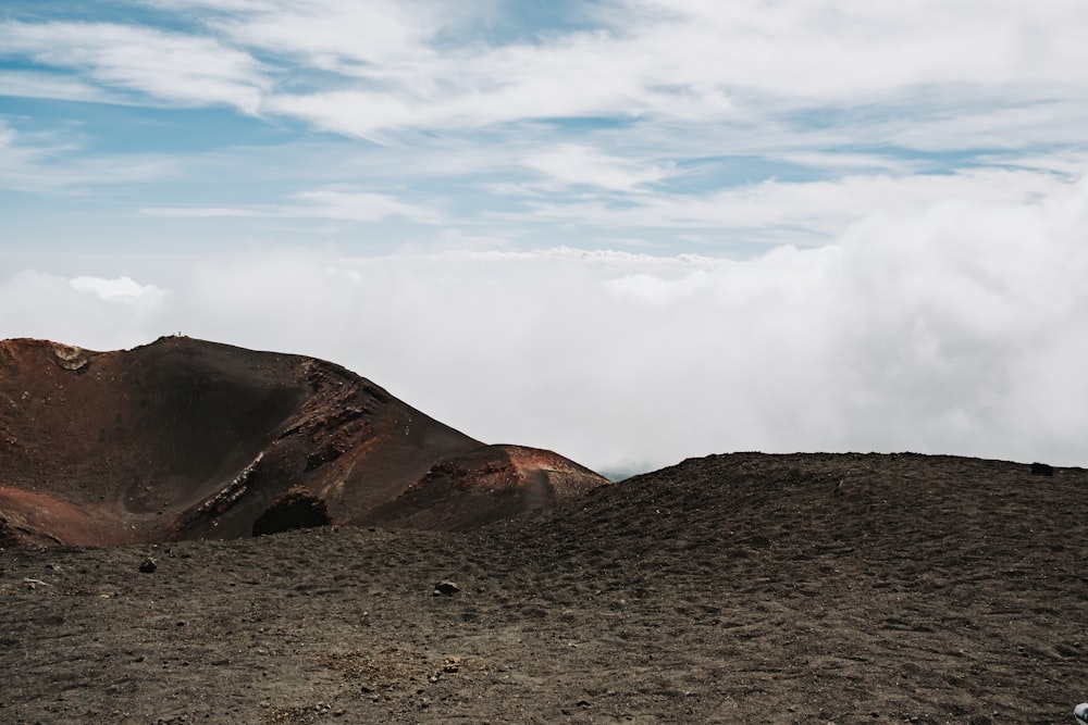 a mountain with a few clouds in the sky