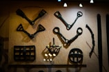 A display of finished metalwork products.