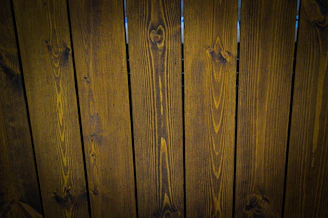 Close-up of a beautifully refinished wooden deck with rich brown stain.