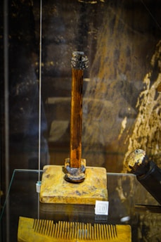 A historical artifact displayed in a museum.