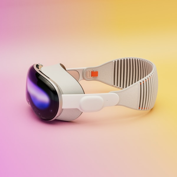 Apple Vision Pro VR headset on a colorful backgroundby Igor Omilaev