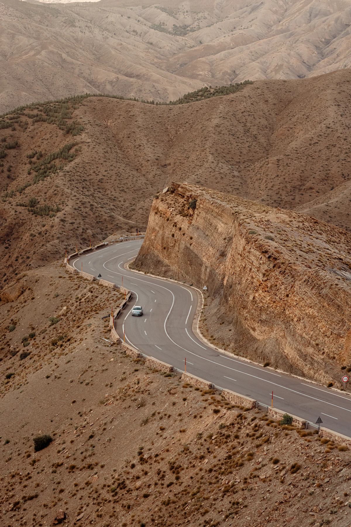 A winding road through Morocco's Atlas Mountains
