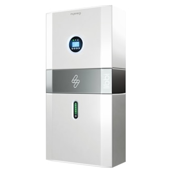 A sleek, modern device with a rectangular shape and a high-tech design. It features a central black section with a minimalistic logo and the word 'libbi' printed vertically. At the top, there is a blue digital display surrounded by a circular frame, and below it, a small green indicator with several marked levels is visible.