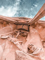 Close-up of the intricate stone carvings on the Nativity façade, showcasing Gaudí’s detailed craftsmanship.