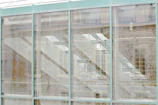 Digital twin visualization of a historic architectural landmark with subtle glassmorphism effects