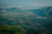 Scenic view of Jezreel Valley with fields and hills under a clear sky.
