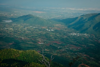 Scenic view of Jezreel Valley landscape with fields and hills under a clear sky