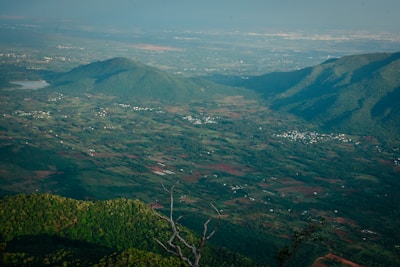 Scenic view of Jezreel Valley landscape with fields and hills under a clear sky