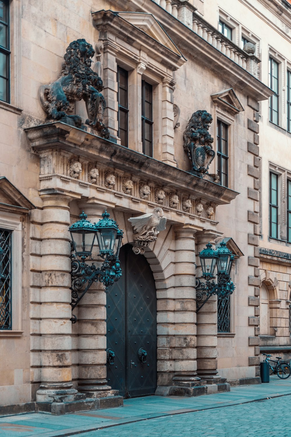 a large building with a clock on the front of it