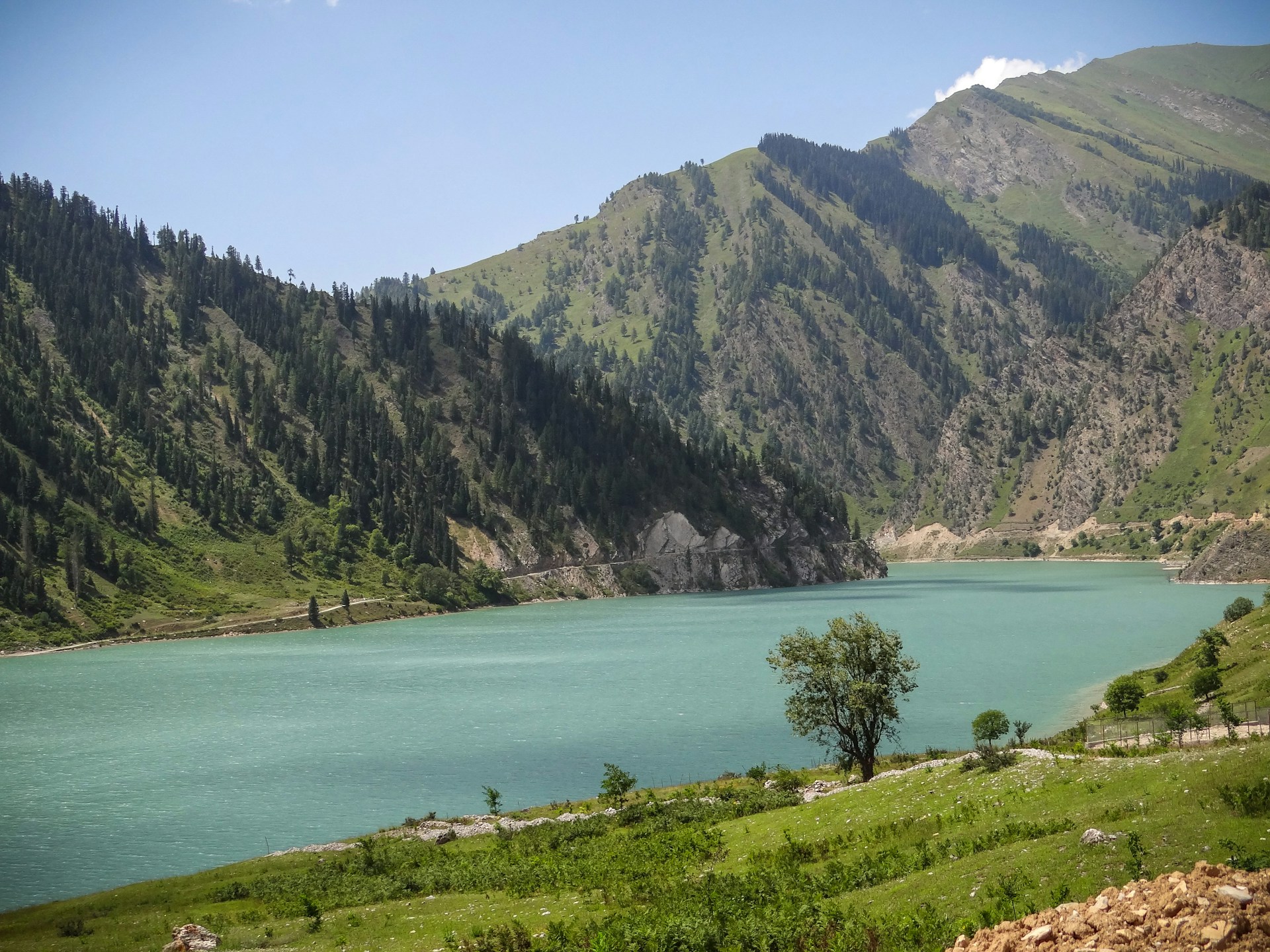 a large body of water surrounded by mountains