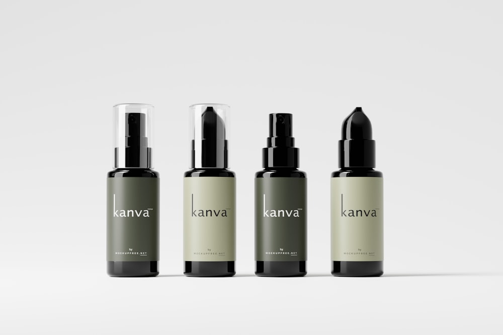 three bottles of keranva on a white background