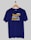A blue t-shirt with a humorous design featuring a mustache and the text 'Baap Hota Hai!' in bold yellow and white letters. A hand holding a cigar is part of the design.