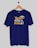 A blue t-shirt with a humorous design featuring a mustache and the text 'Baap Hota Hai!' in bold yellow and white letters. A hand holding a cigar is part of the design.