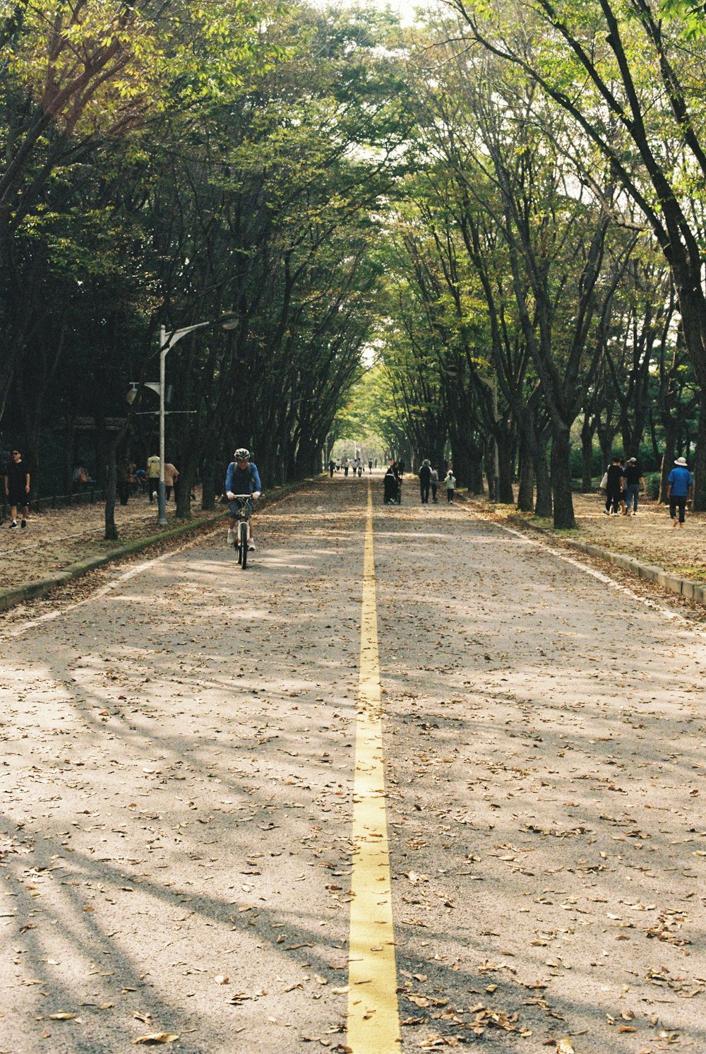 a man riding a bike down a dirt road