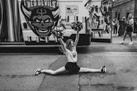 An energetic cheerleading performance at a local event.