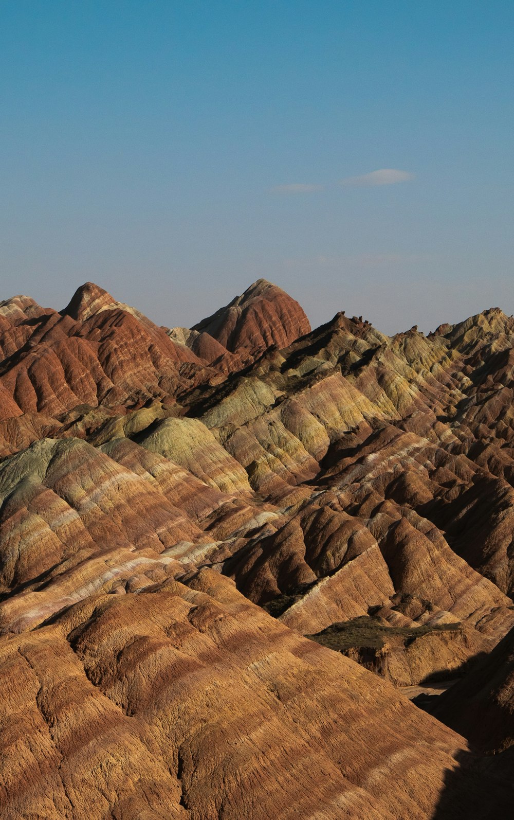 a view of a mountain range in the desert