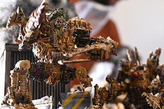 a close up of a bunch of toys on a table