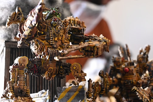a close up of a bunch of toys on a table
