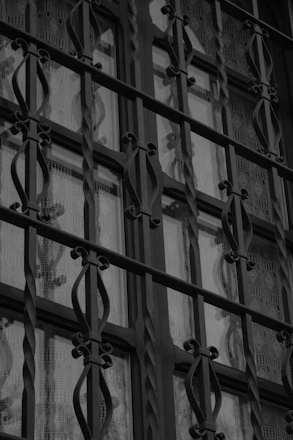 a black and white photo of a window