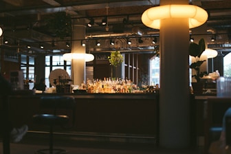 a bar with a lot of bottles on it