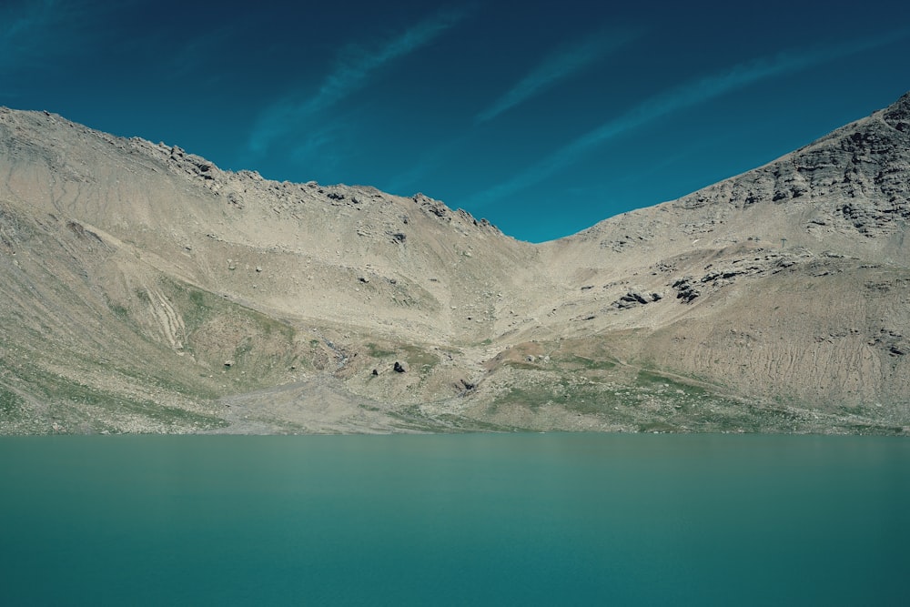 a large body of water surrounded by mountains