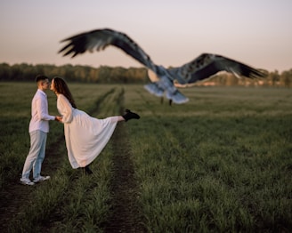 A whimsical scene of nature showing an unusual animal behavior.