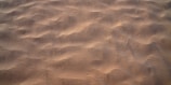 Rough surface of desert sand dunes with subtle ripples and shadows, showing natural patterns created by the wind.