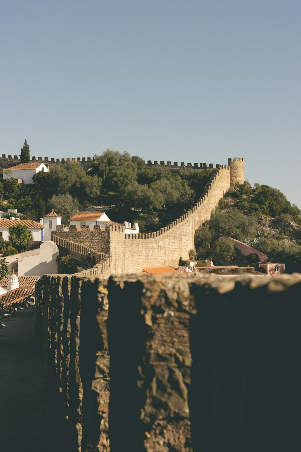 a view of a city with a castle on top of a hill