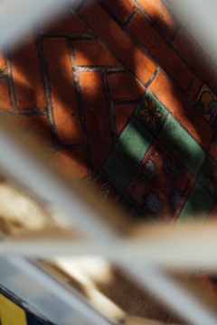 Close-up of a special decorative floor with vibrant colors and textures.
