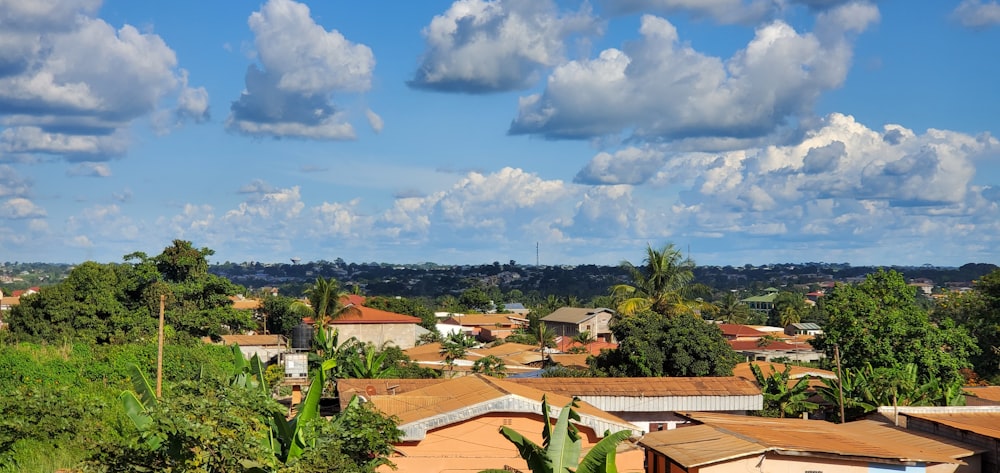 a view of a small town from a hill