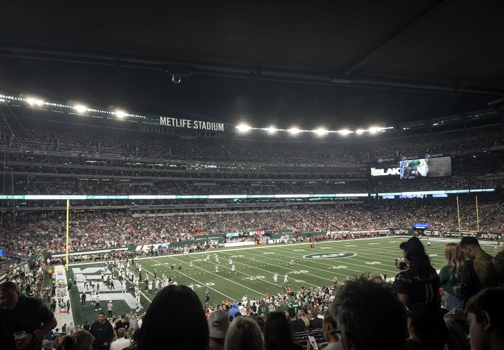 a football stadium filled with lots of people