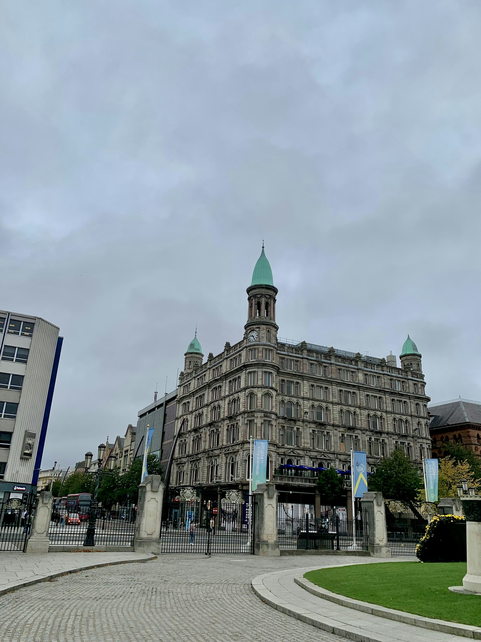 a large building with a clock tower on top of it