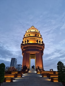 a very tall tower with a lot of lights on top of it