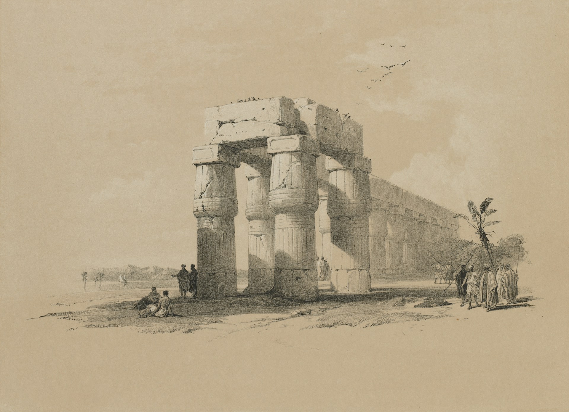 An artistic illustration depicting the enigmatic rituals of Neolithic people around a megalithic site, blending history and imagination.