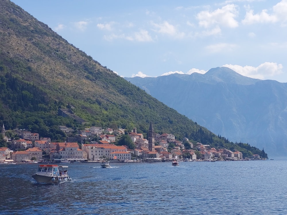 a large body of water surrounded by mountains