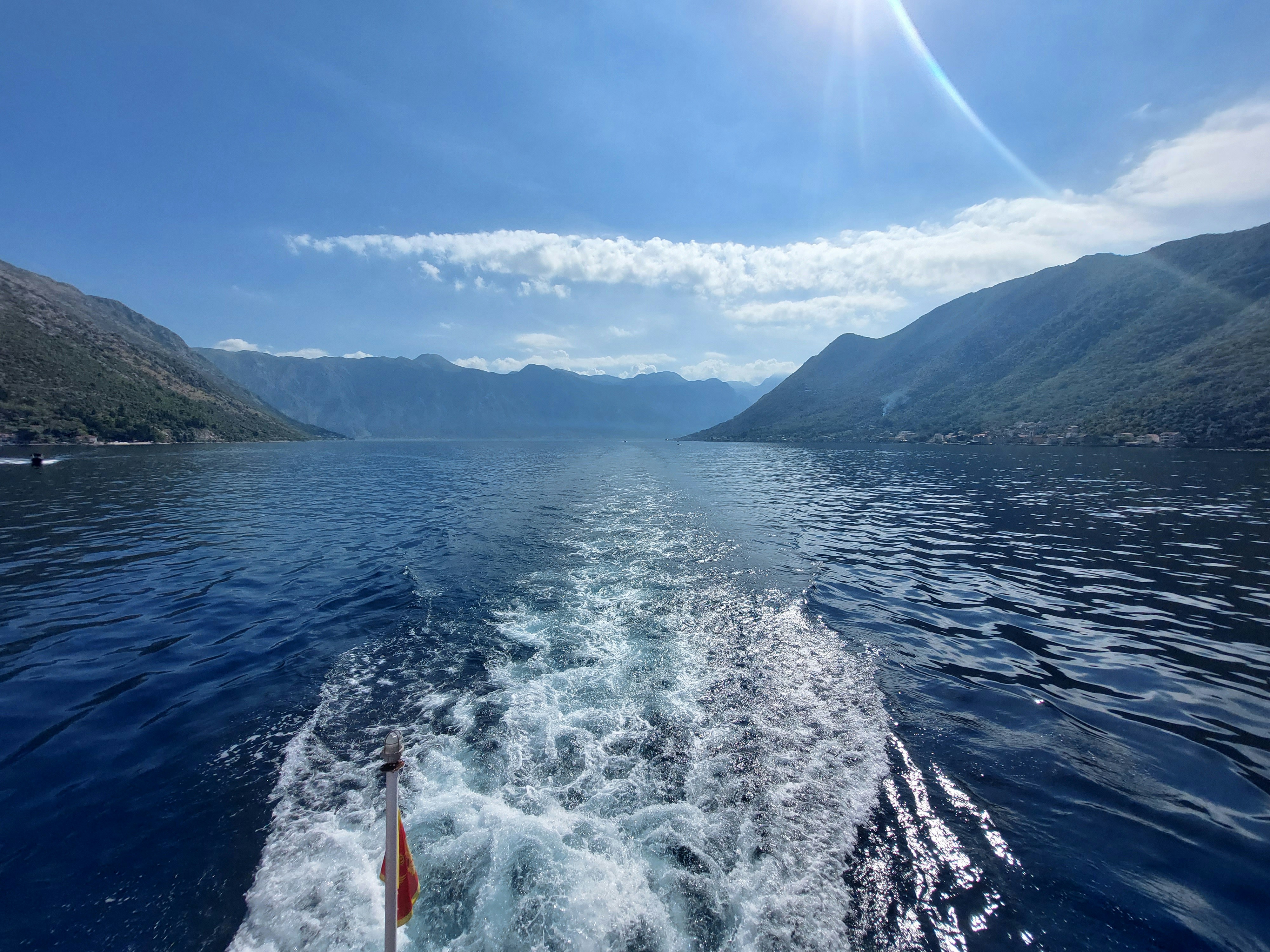 the wake of a boat on the water